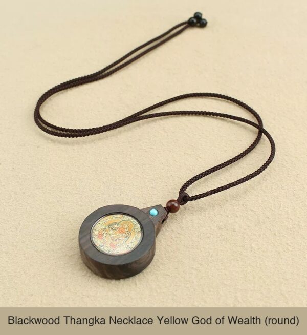 Sacred Geometry & Zodiac Guardian: Handmade Ebony Wood Tibetan Necklace