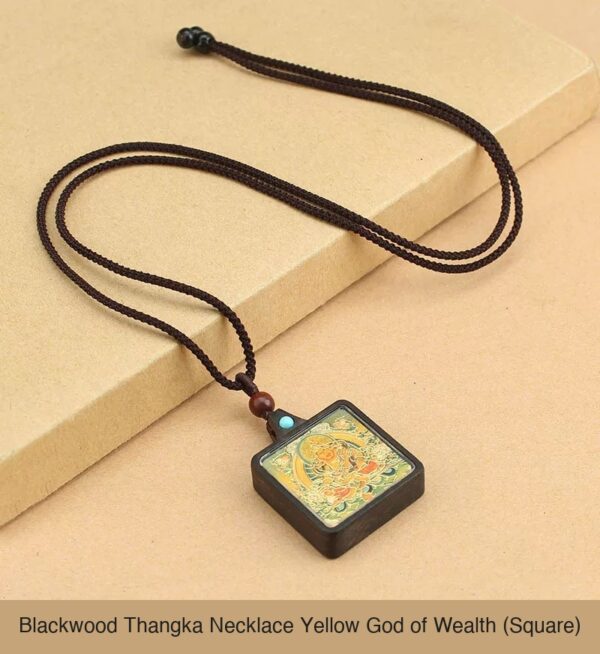 Sacred Geometry & Zodiac Guardian: Handmade Ebony Wood Tibetan Necklace