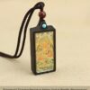 Sacred Geometry & Zodiac Guardian: Handmade Ebony Wood Tibetan Necklace