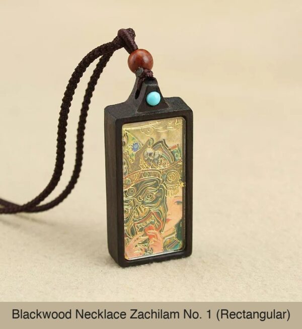 Sacred Geometry & Zodiac Guardian: Handmade Ebony Wood Tibetan Necklace